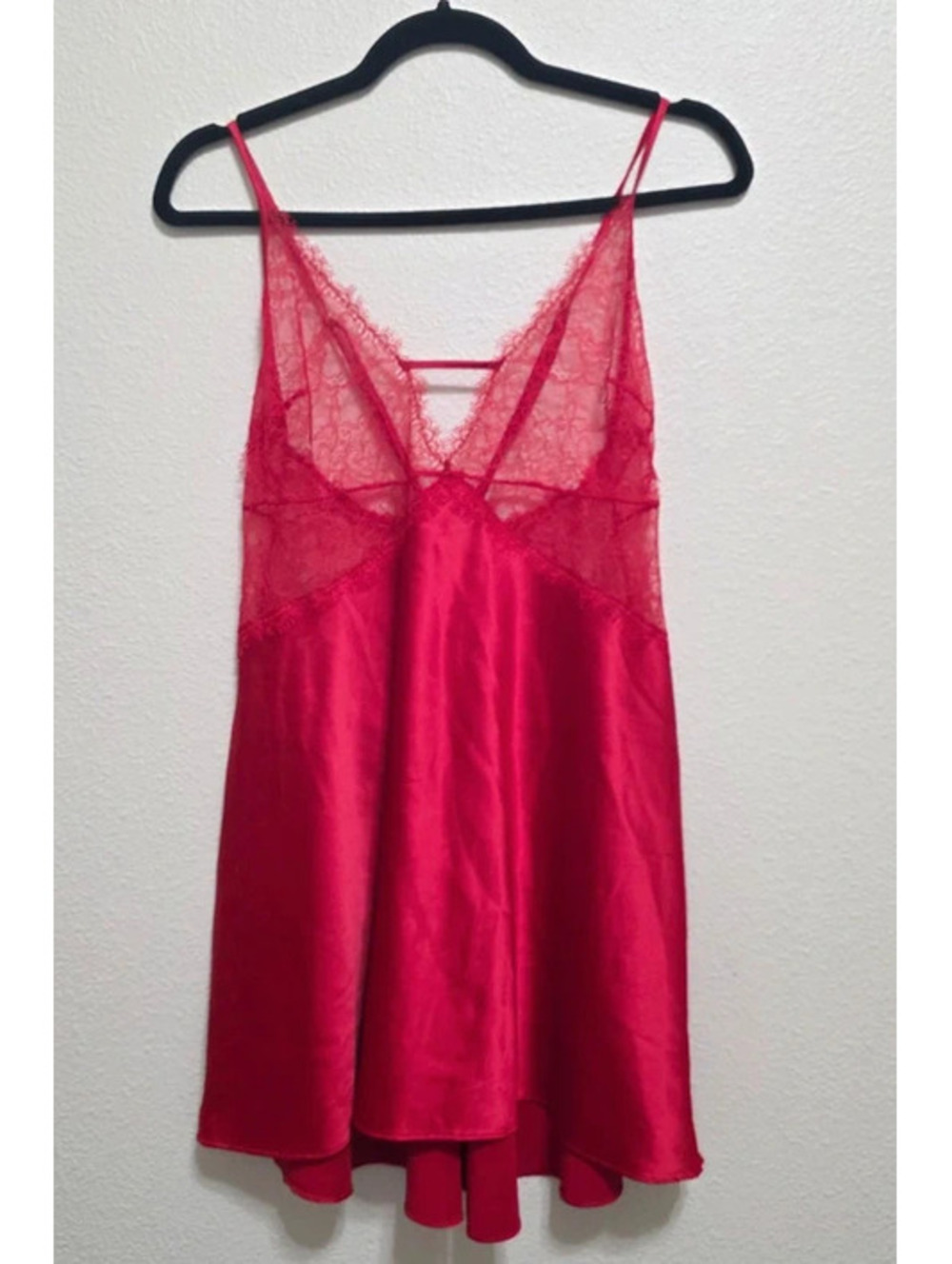 Victoria’s Secret Red Satin Lace Babydoll Lingerie Nightgown XL